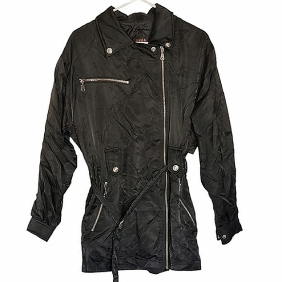 7118 * New York Classics Nylon Jacket Black Size M Vintage - Picture 1 of 10
